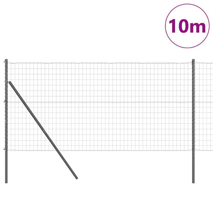 Fence with Posts Grey 1.4 x 10 m Steel