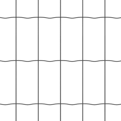 Fence with Posts Grey 1 x 10 m Steel