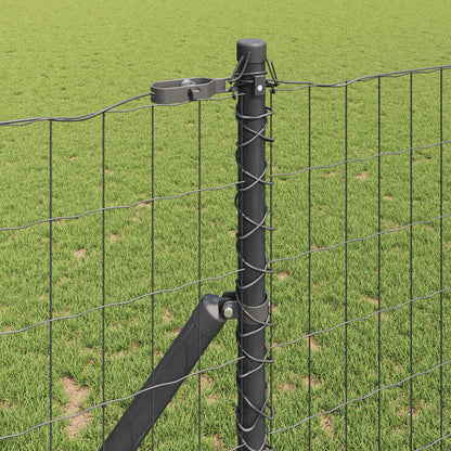 Fence with Posts Grey 1 x 10 m Steel