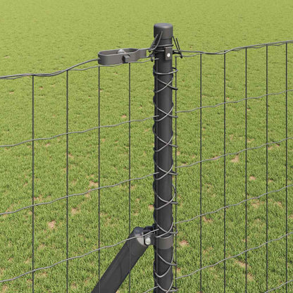 Fence with Posts Grey 1.6 x 10 m Steel