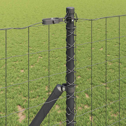 Fence with Posts Grey 1.2 x 10 m Steel
