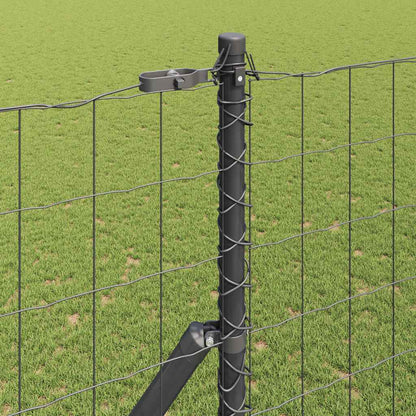 Fence with Posts Grey 1.5 x 10 m Steel