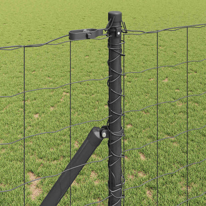 Fence with Posts Grey 1.2 x 10 m Steel