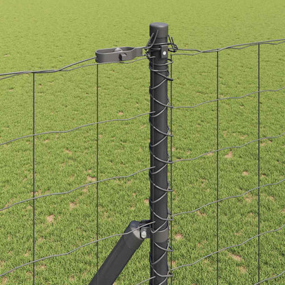 Fence with Posts Grey 1.5 x 10 m Steel