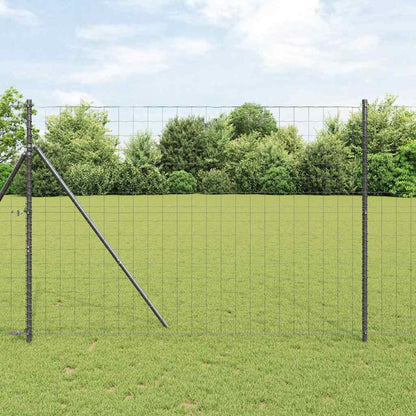 Fence with Posts Grey 1.5 x 10 m Steel