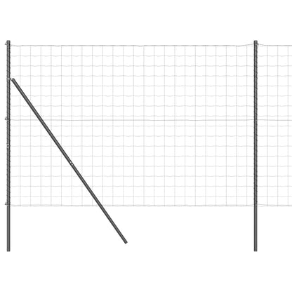 Fence with Posts Grey 1.5 x 10 m Steel