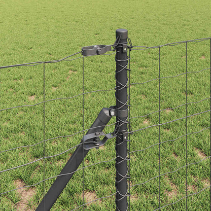 Fence with Posts Grey 0.6 x 50 m Steel