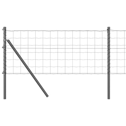 Fence with Posts Grey 0.6 x 50 m Steel