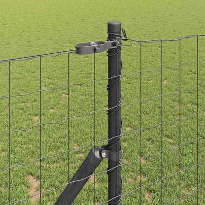 Fence with Posts Grey 1.2 x 10 m Steel