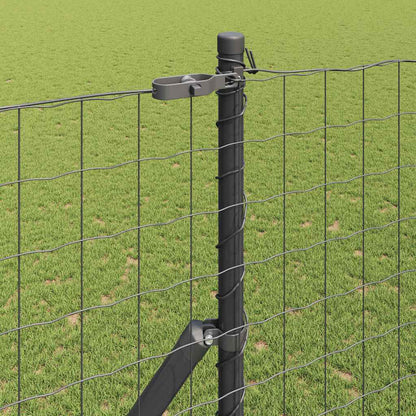 Fence with Posts Grey 1.6 x 10 m Steel