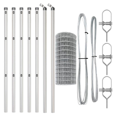 Fence with Posts Silver 0.8 x 10 m Steel