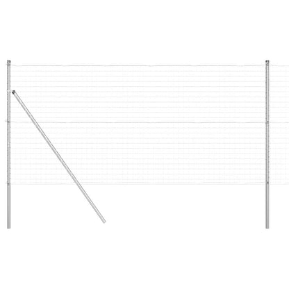 Fence with Posts Silver 1.2 x 10 m Steel