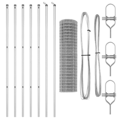 Fence with Posts Silver 1.2 x 10 m Steel