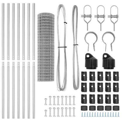 Fence with Posts Silver 1.2 x 10 m Steel