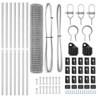 Fence with Posts Silver 1.6 x 10 m Steel
