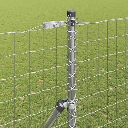 Fence with Posts Silver 1.5 x 10 m Steel