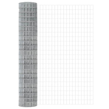 Fence with Posts Silver 1.5 x 10 m Steel