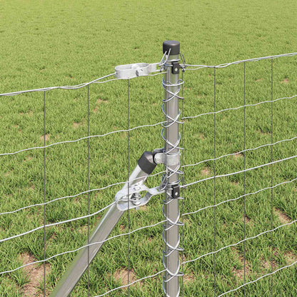 Fence with Posts Silver 0.6 x 10 m Steel