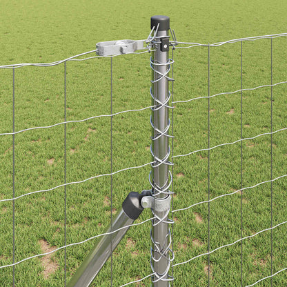 Fence with Posts Silver 1.4 x 10 m Steel