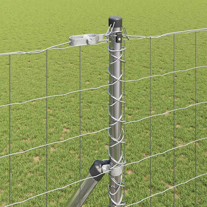 Fence with Posts Silver 1.6 x 10 m Steel