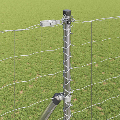 Fence with Posts Silver 1.6 x 10 m Steel
