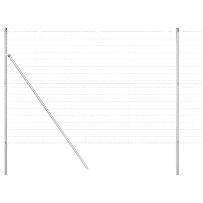 Fence with Posts Silver 1.6 x 10 m Steel