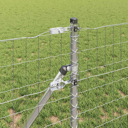 Fence with Posts Silver 0.4 x 50 m Steel