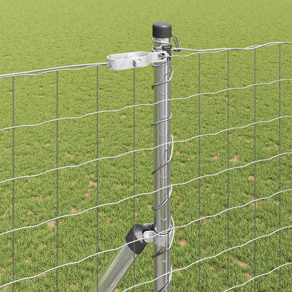 Fence with Posts Silver 1.6 x 10 m Steel