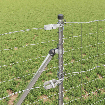 Fence with Posts Silver 0.6 x 25 m Steel