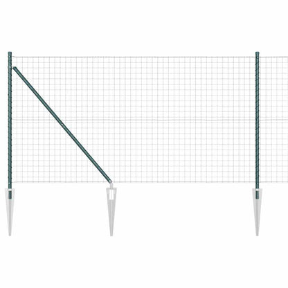 Fence with Posts Green 1.4 x 10 m Steel
