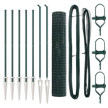 Fence with Posts Green 1.5 x 10 m Steel