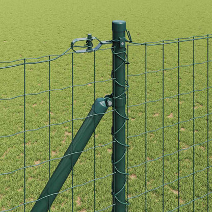 Fence with Posts Green 1.6 x 10 m Steel