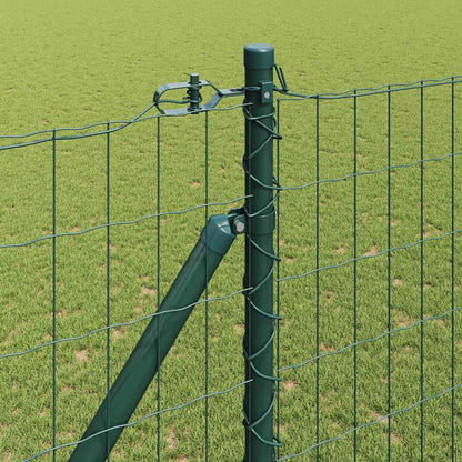 Fence with Posts Green 1.5 x 10 m Steel