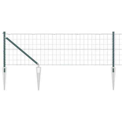 Fence with Posts Green 0.6 x 10 m Steel