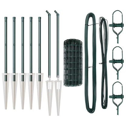 Fence with Posts Green 0.6 x 10 m Steel