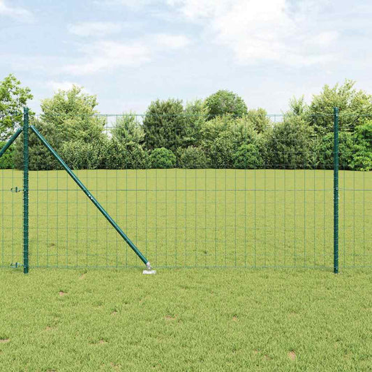 Fence with Posts Green 1.4 x 10 m Steel