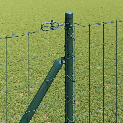 Fence with Posts Green 1.6 x 10 m Steel