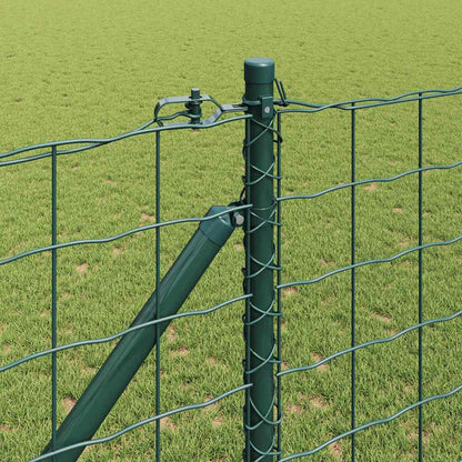 Fence with Posts Green 1.4 x 10 m Steel
