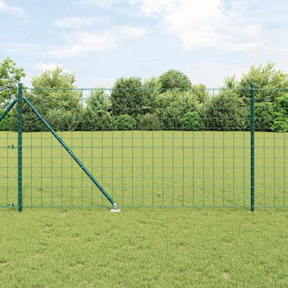 Fence with Posts Green 1.4 x 10 m Steel