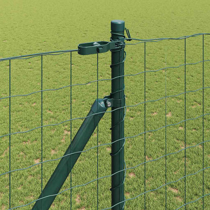 Fence with Posts Green 1.5 x 10 m Steel