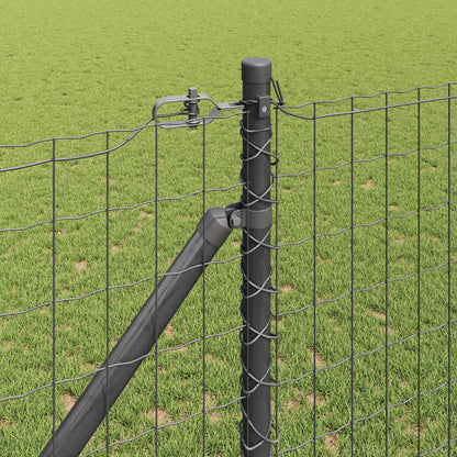 Fence with Posts Grey 1.4 x 10 m Steel