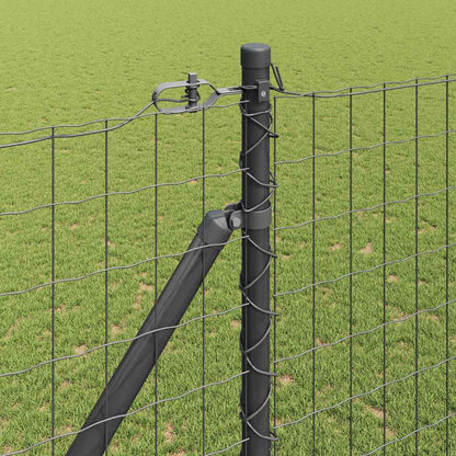 Fence with Posts Grey 1.6 x 10 m Steel