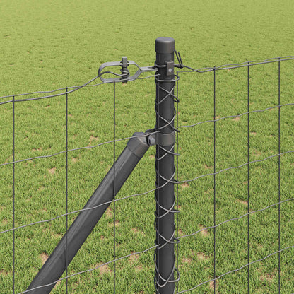 Fence with Posts Grey 1.2 x 10 m Steel
