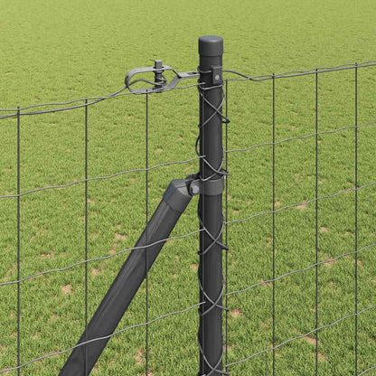 Fence with Posts Grey 1.5 x 10 m Steel