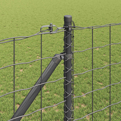 Fence with Posts Grey 1.4 x 10 m Steel
