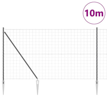 Fence with Posts Grey 1.5 x 10 m Steel