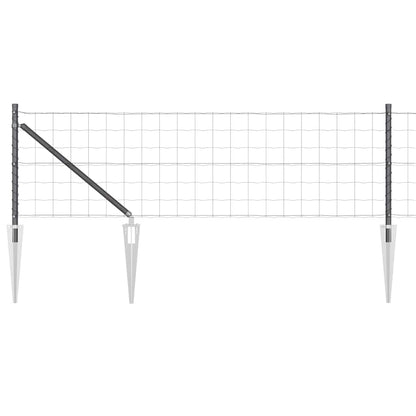 Fence with Posts Grey 0.4 x 25 m Steel