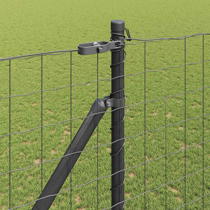 Fence with Posts Grey 1.5 x 10 m Steel