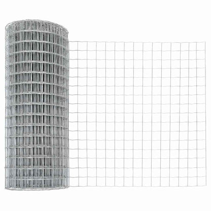Fence with Posts Silver 0.6 x 10 m Steel
