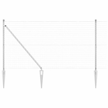 Fence with Posts Silver 1.2 x 10 m Steel